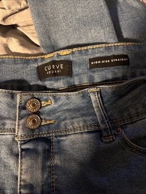 Curve Appeal High-Rise Straight Jeans in Light Blue